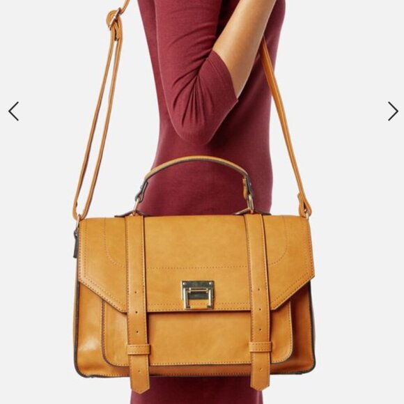 JustFab Camel Pablo Classic Crossbody Bag - Picture 3 of 14
